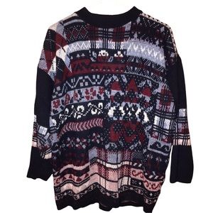 Vintage Grandpa Argyle Patterned Sweater large